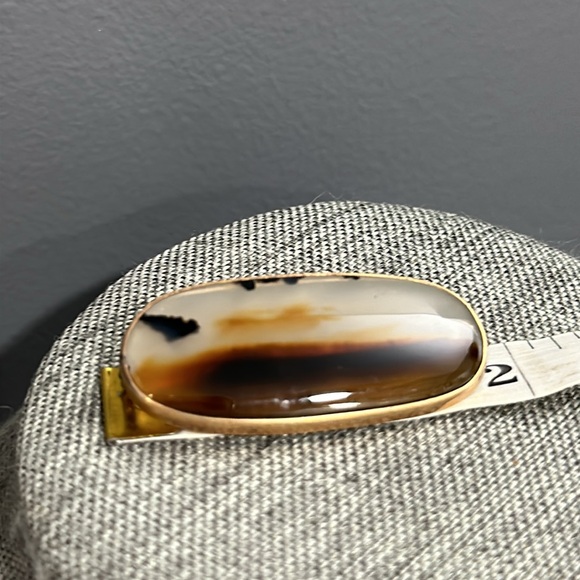 Antique Agate Gold Filled Brooch Pin-Edwardian Era Fine Brooch - Picture 5 of 5